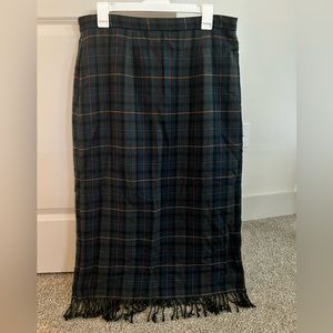 Plaid maxi pencil skirt